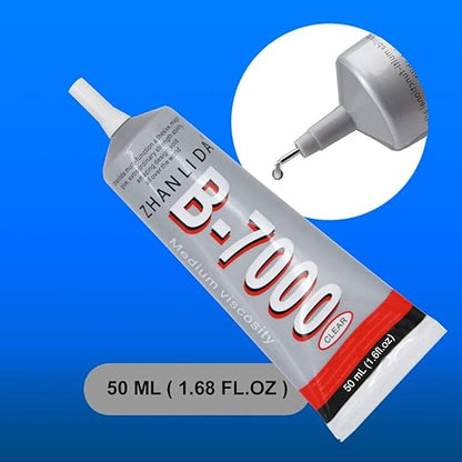 B-7000 Multi-Purpose Clear Adhesive – Strong, Flexible, Quick-Dry Glue for Crafts, Repairs, Metal, Glass, Plastic & Fabric – 50ml